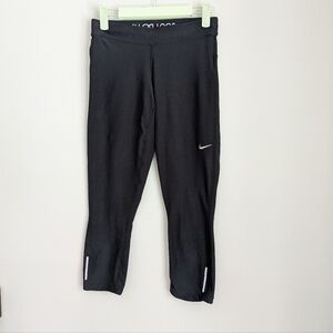 Nike Dri Fit Capri Leggings Women's Small Black Zip Pocket 198